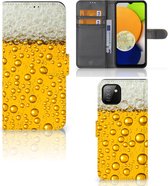 Telefoonhoesje Samsung Galaxy A03 Flip Cover Valentijn Cadeautje hem Bier