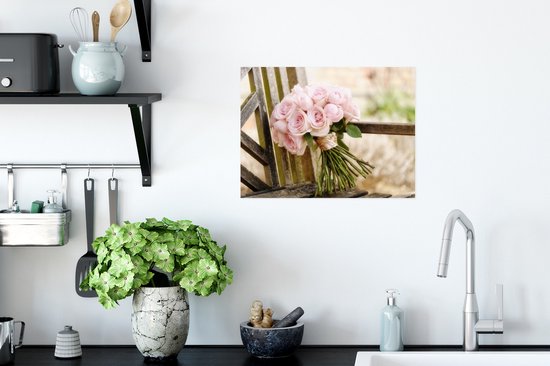 Bouquet de fleurs de pivoines roses Poster 40x30 cm - petit - Tirage photo sur Poster (décoration murale salon / chambre)