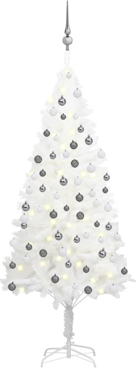 VidaLife Kunstkerstboom met LED's en kerstballen 150 cm wit