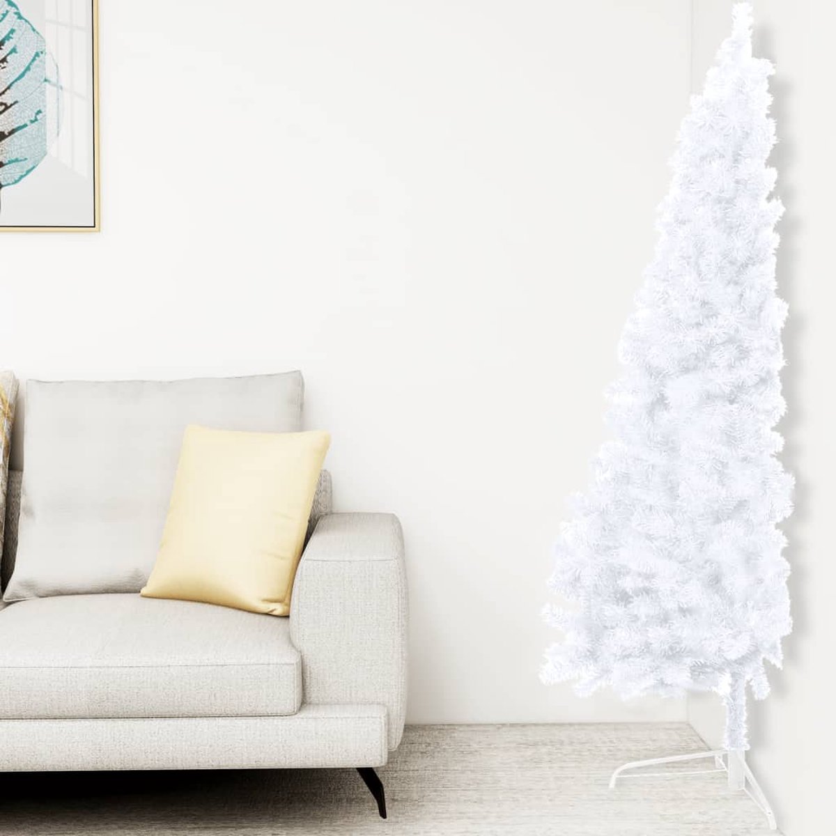 VidaLife Kunstkerstboom met standaard half 120 cm PVC wit