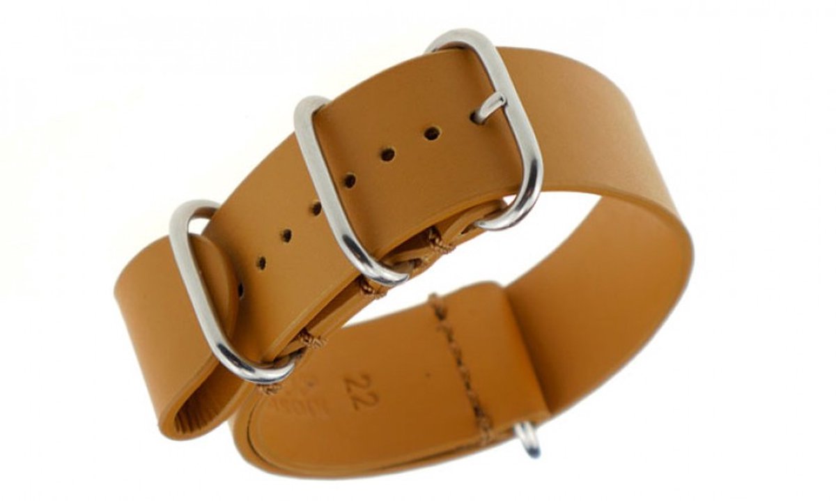 Nato Strap Athens Honey - Leer - 18mm