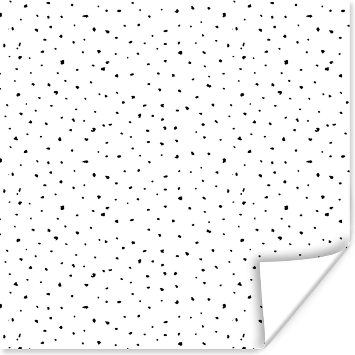 Poster Stippen - Design - Zwart - Wit - 75x75 cm