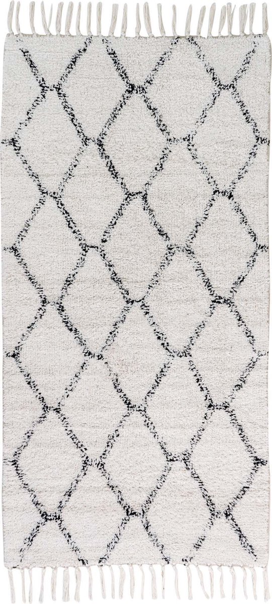 House Nordic - Scandinavisch Vloerkleed - natuurlijk katoen met print-135x65 cm