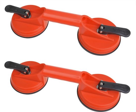 Set Van 2x Stuks Vacuumheffer Met 2 Zuignappen Tot 80 Kg Glasheffer glasdrager Bol