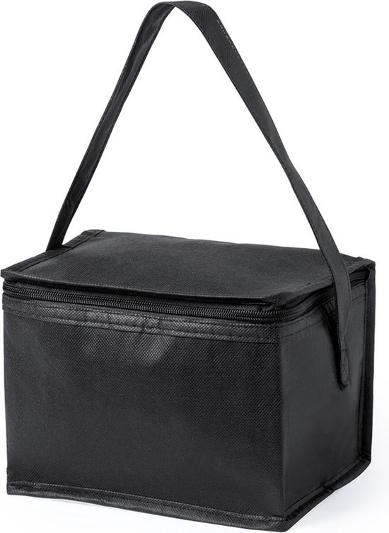 Klein mini koeltasje – sixpack blikjes – Compacte koelbox/koeltassen en elementen – zwart