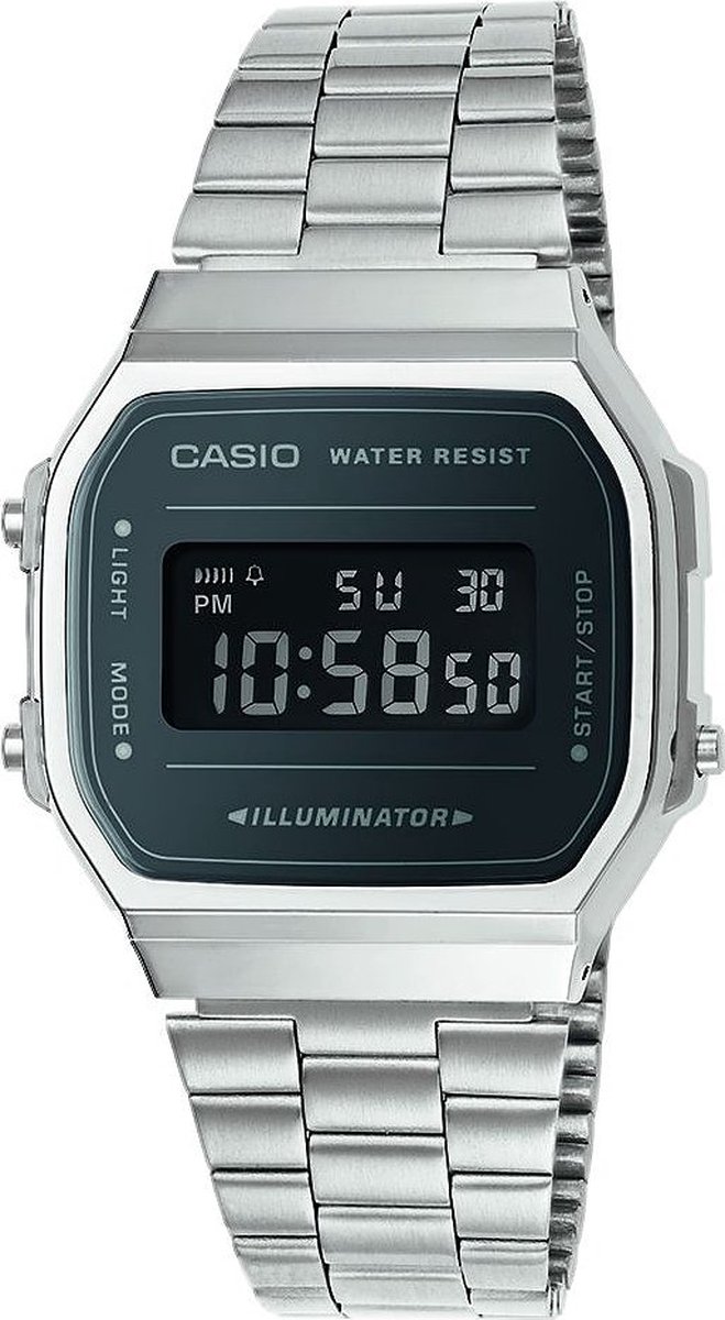 Casio Vintage Iconic A168WEM-1EF Unisex Horloge 36,3 mm - Zilverkleurig