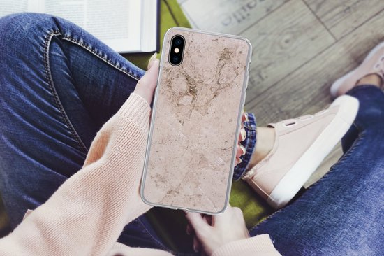 Coque iPhone Xs Max - Marbre - Pierre - Clair - Coque en Siliconen