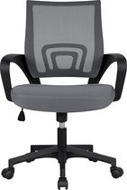 FURNIBELLA - Bureaustoel, ergonomische bureaustoel, draaistoel, managersstoel met netbekleding, bureaustoel met armleuningen, in hoogte verstelbaar