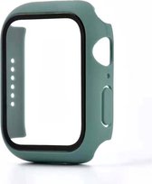 Smartphonica Hoesje met glazen screenprotector voor Apple Watch 42mm - Donkergroen / Glas geschikt voor Apple Watch