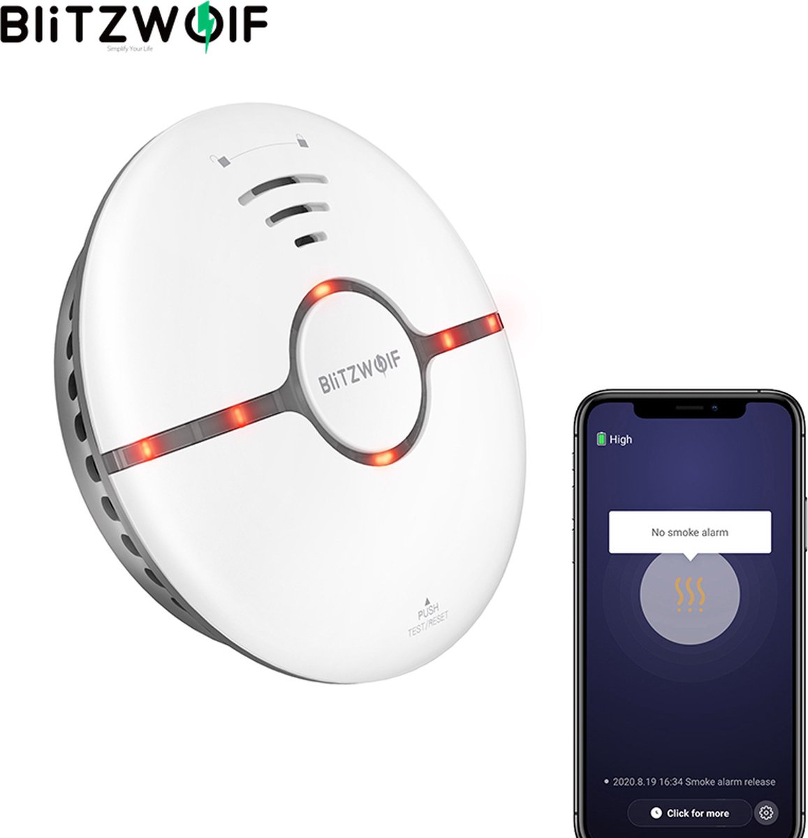 Tuya WiFi Rook Draadloze Smart Fire Rookmelder Met Auto Self-Check Functie App Remote Alarm