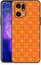 Smartphone Hoesje OPPO Find X5 Pro Cover Case met Zwarte rand Batik Orange