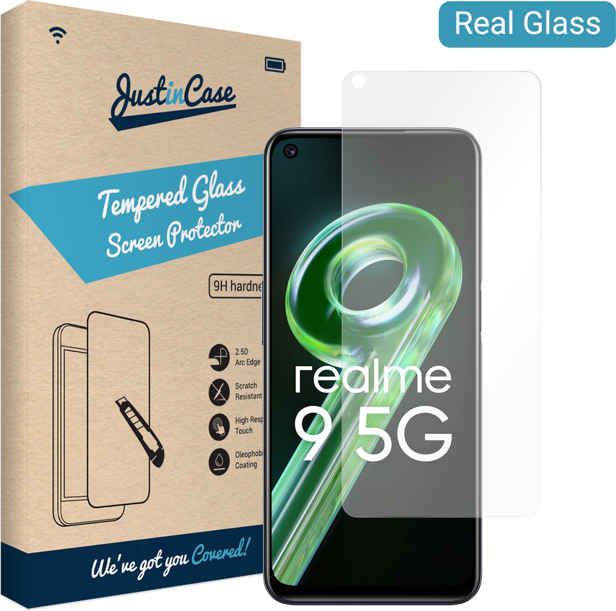 Just in Case screenprotector geschikt voor Realme 9 (5G) - Screenprotector Gehard Glas