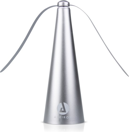 Apeiron Vliegenverjager Voor Op Tafel - Anti Vliegen - Vliegen Bestrijding - Vliegenval - Vliegen Ventilator ā Fly Fan ā Insectenverschrikker - Muggen Verjager - Fruitvliegen - Zilver