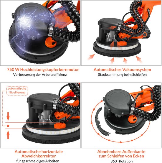 Monzana Schuurmachine - 12xØ 225mm Schuurpapier - Zuigzak 80 LED´s van Monzana — afbeelding 5