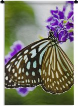Wandkleed - Wanddoek - Lavendel - Vlinder - Botanisch - 90x135 cm - Wandtapijt