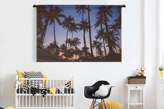 Wandkleed - Wanddoek - Palmboom - Tropisch - Zomer - Lucht - 180x120 cm - Wandtapijt