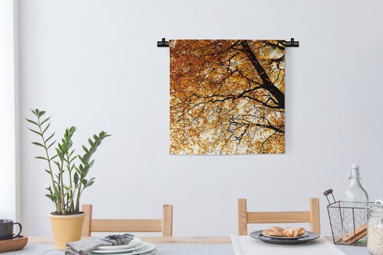 Tapisserie murale - Toile murale - Arbre - Feuilles d'automne - Saisons - Campagne - 60x60 cm - Tapisserie