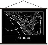 Posterhanger incl. Poster 150x113 cm - Schoolplaat - Stadskaart - Heerlen - Kaart - Plattegrond - Textielposter - Blanke latten - Plattegrond