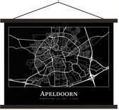 Porte-affiche avec affiche - Affiche scolaire - Apeldoorn - Plan de la ville - Plan d'étage - Carte - 60x45 cm - Lattes noires