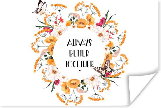 Poster Quotes - Always better together - Spreuken - Familie - 30x20 cm