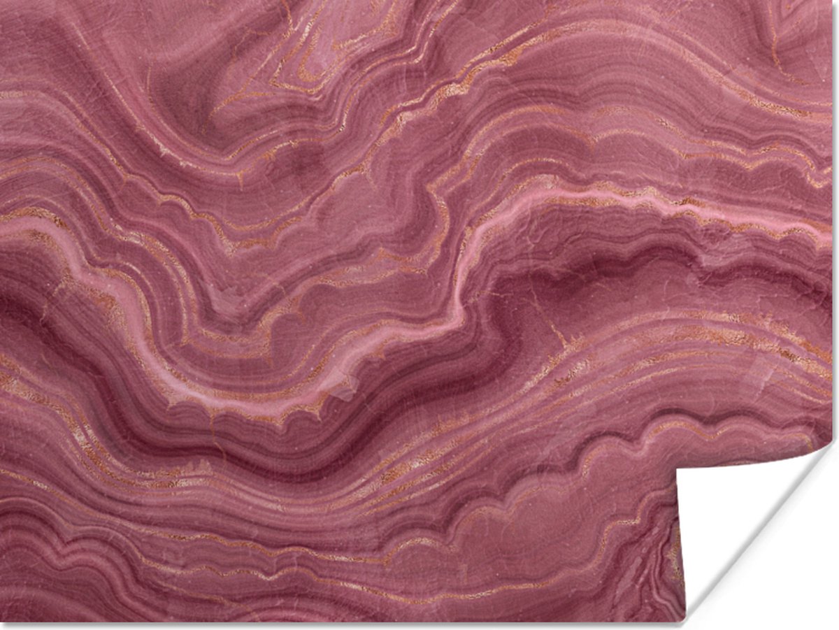 Poster Roze - Geode - Stenen - Agaat - 40x30 cm