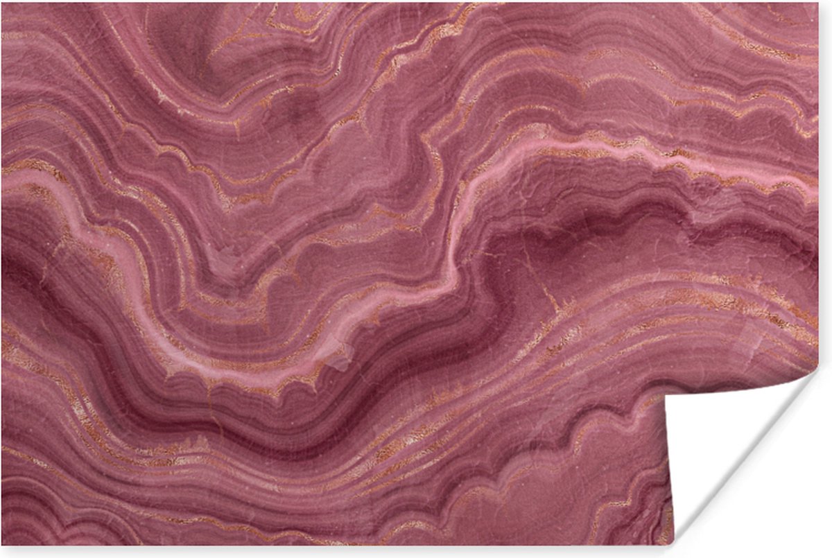 Poster Roze - Geode - Stenen - Agaat - 30x20 cm