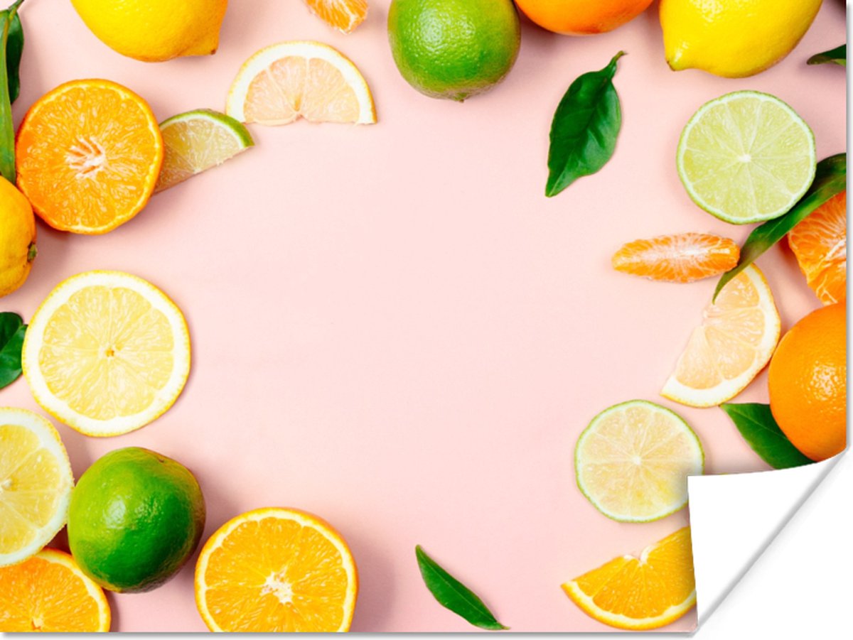 Poster Fruit - Citrus - Pastel - 40x30 cm