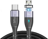 DrPhone ECHO2 - USB-C naar Micro USB Magnetische Nylon Gevlochten Kabel – 18W 3A – 480 Mbps Dataoverdracht – 1 meter - Zwart