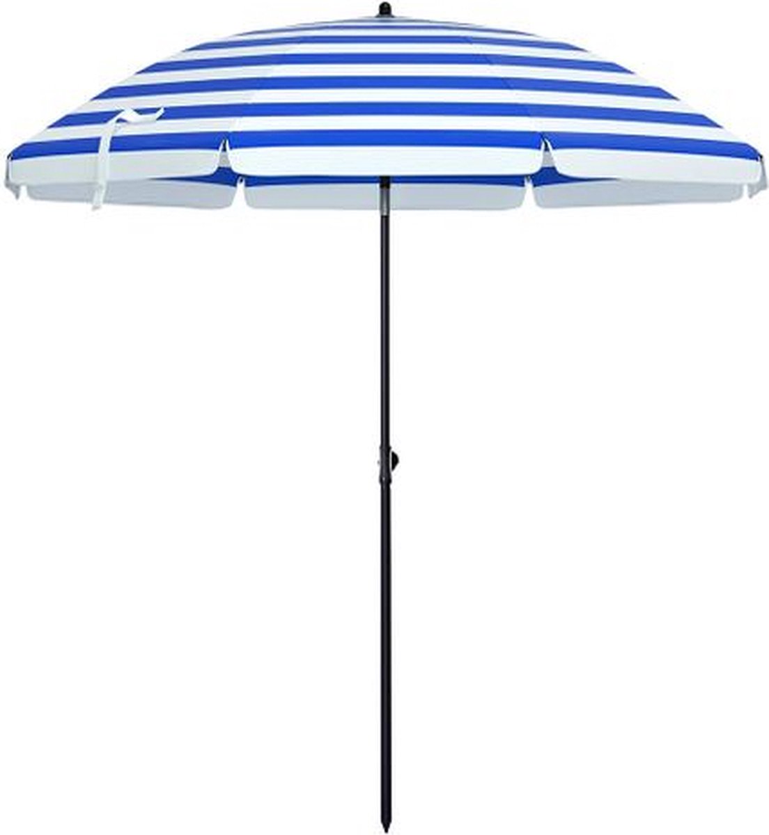 IN.HOMEXL Ljilyax Parasol – UV bescherming - Buigbare - Ø 160 cm - Met Draagtas - Waterdicht - Tuin of Strand - Blauw met witte strepen