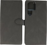 Hoesje Geschikt voor Samsung Galaxy S22 Ultra - Portemonnee Book Case - Kaarthouder & Magneetlipje - Kunstleer - Zwart