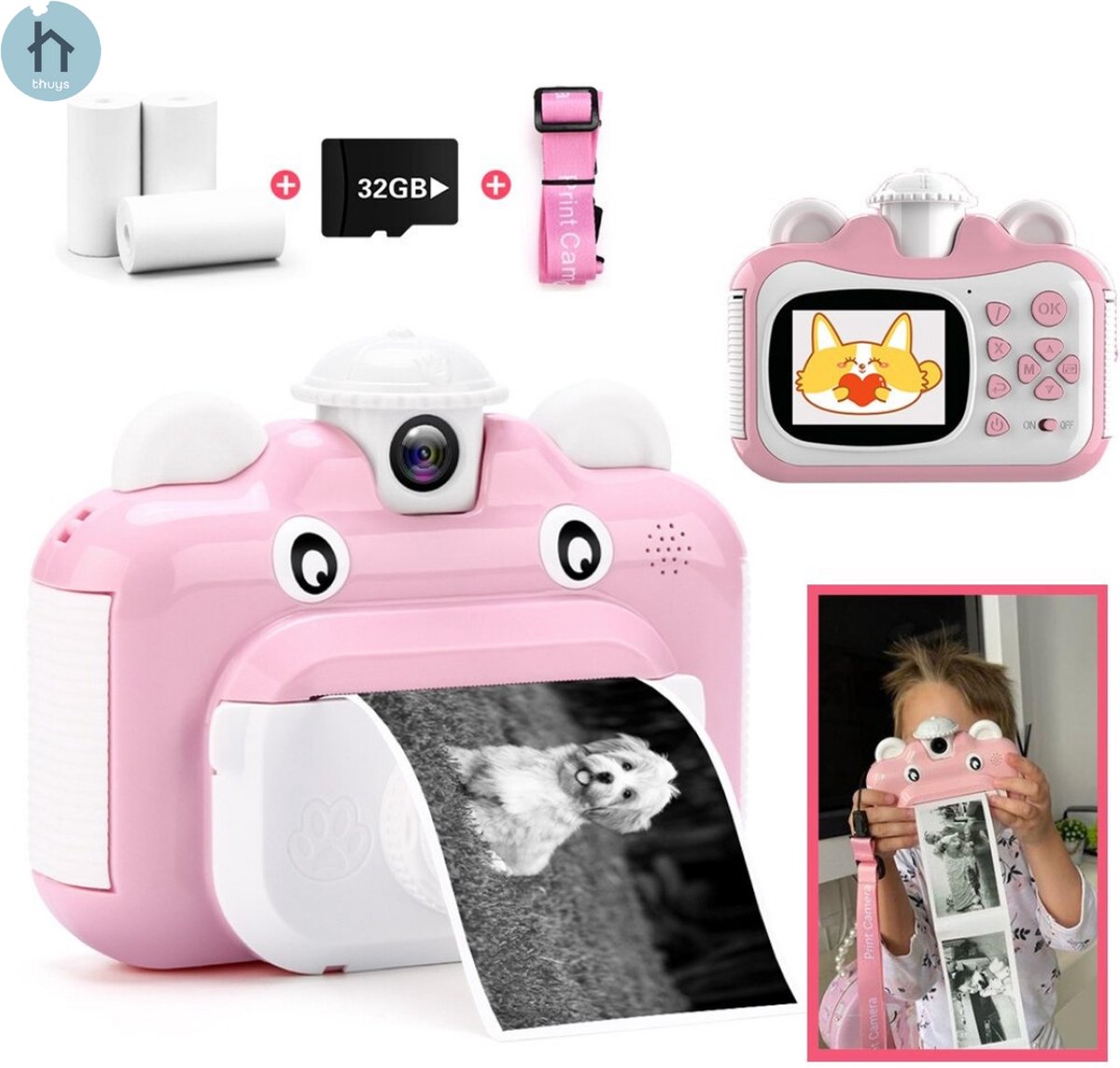 Thuys - Polaroid Camera - Bundel - Roze en Blauw