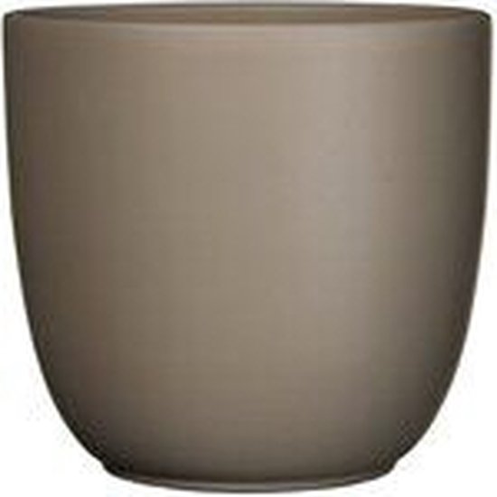 Mica Decorations Bloempot - taupe bruin mat - H28,5 x D31 cm - keramiek - voor kamerplant - plantenpot