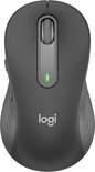 Top view van de grijze Logitech M650 L muis met Logitech logo.