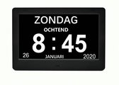 Dementieklok - 7 inch display - Zwart - Met afstandsbediening - Digitaal - Klok met datum - Medicatiealarm - Dementie klok - Dementieklokken - Dementieklokken digitaal - Alzheimer - Dementiekalenderklok - Klok digitaal - Wandklok - Kalenderklok