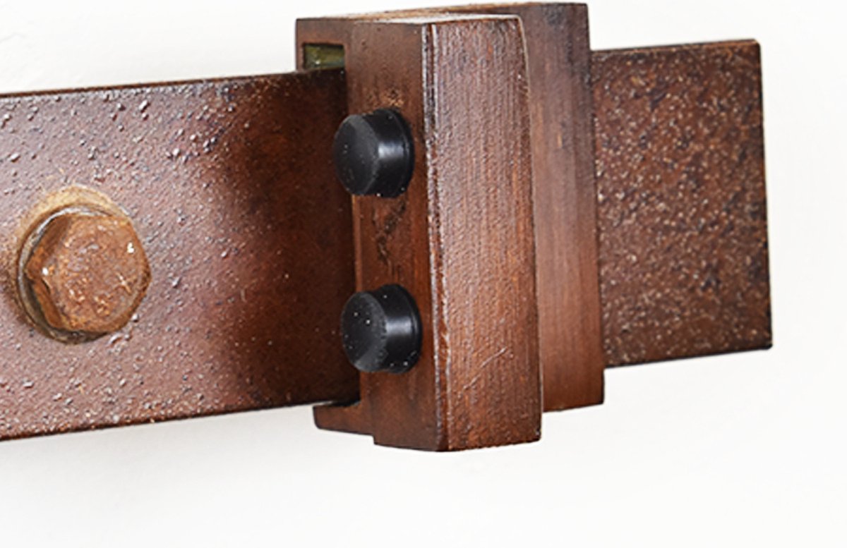 Barnwoodweb Schuifdeursysteem - Recht Roest Uitvoering - Complete Set met 200 cm (2 x 100cm) Rail in Roestkleur