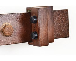 Barnwoodweb Schuifdeursysteem - Recht Roest Uitvoering - Complete Set met 200 cm (2 x 100cm) Rail in Roestkleur