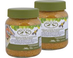 Best for Birds Vogelvoer - 4x - pindakaas - met stukjes noot - 340 gram - in pot