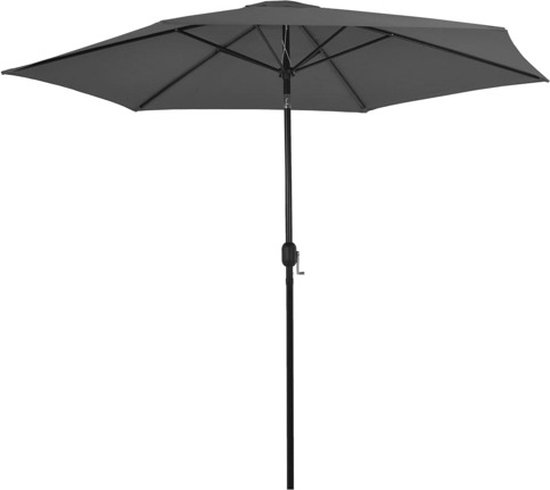 vidaXL - Parasol - met - metalen - paal - 300 - cm - antraciet