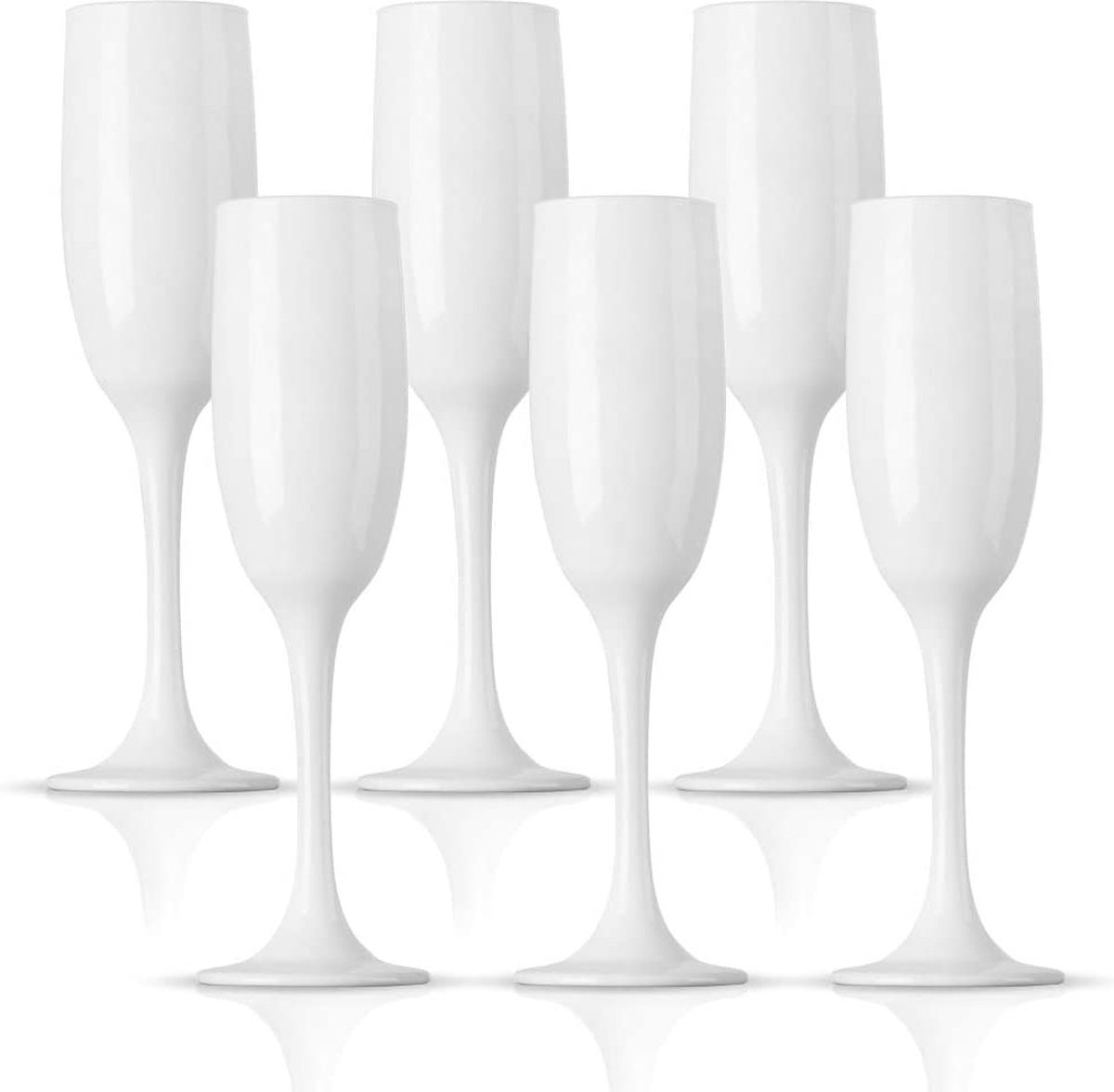 Vikko Décor - Champagne Glazen - Set van 6 Champagne Coupe - Flutes - Wit