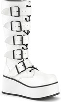 DemoniaCult - TRASHVILLE-518 Plateau Laarzen - US 11 - 44 Shoes - Wit/Zwart