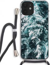 Case Company® - Hoesje met koord geschikt voor iPhone 12 hoesje met Koord - Zee golf - Telefoonhoesje met Zwart Koord - Extra Bescherming aan alle Kanten en Over de Schermrand