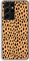 Case Company® - Hoesje geschikt voor Samsung Galaxy S21 Ultra hoesje - Panter - Soft Cover Telefoonhoesje - Bescherming aan alle Kanten en Schermrand