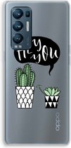 Case Company® - Hoesje geschikt voor Oppo Find X3 Neo hoesje - Hey you cactus - Soft Cover Telefoonhoesje - Bescherming aan alle Kanten en Schermrand