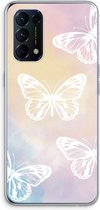 Case Company® - Hoesje geschikt voor Oppo Find X3 Lite hoesje - White butterfly - Soft Cover Telefoonhoesje - Bescherming aan alle Kanten en Schermrand
