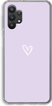Case Company® - Hoesje geschikt voor Samsung Galaxy A32 5G hoesje - Klein hartje paars - Soft Cover Telefoonhoesje - Bescherming aan alle Kanten en Schermrand