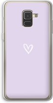 Case Company® - Hoesje geschikt voor Samsung Galaxy A8 (2018) hoesje - Klein hartje paars - Soft Cover Telefoonhoesje - Bescherming aan alle Kanten en Schermrand