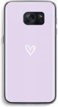 Case Company® - Hoesje geschikt voor Samsung Galaxy S7 hoesje - Klein hartje paars - Soft Cover Telefoonhoesje - Bescherming aan alle Kanten en Schermrand