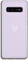 Case Company® - Hoesje geschikt voor Samsung Galaxy S10 4G hoesje - Klein hartje paars - Soft Cover Telefoonhoesje - Bescherming aan alle Kanten en Schermrand