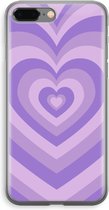 Case Company® - Hoesje geschikt voor iPhone 8 Plus hoesje - Hart Paars - Soft Cover Telefoonhoesje - Bescherming aan alle Kanten en Schermrand