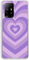 Case Company® - Hoesje geschikt voor Oppo A94 5G hoesje - Hart Paars - Soft Cover Telefoonhoesje - Bescherming aan alle Kanten en Schermrand